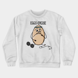 Eggs-ercise Funny Egg Pun, bad jokes cartoon doodle Digital Illustration Crewneck Sweatshirt